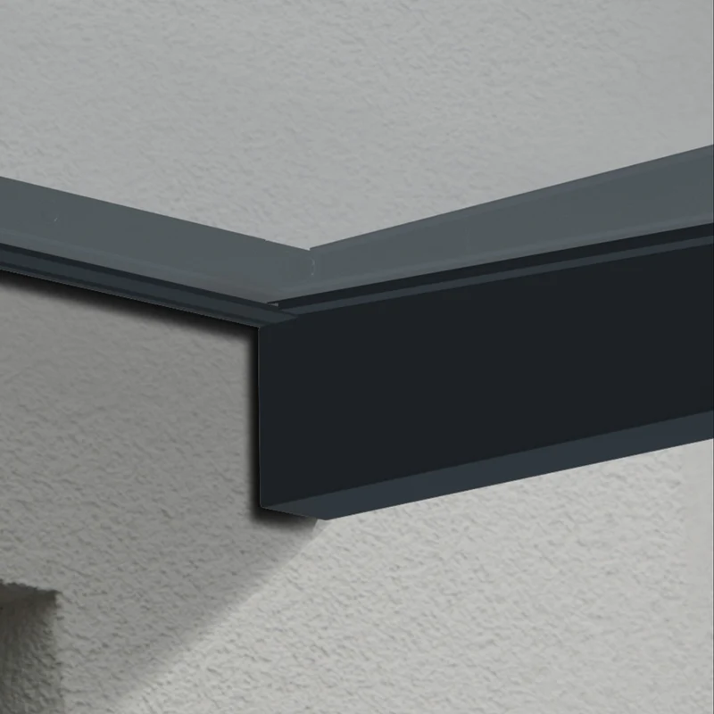 Auvent de porte Sophia 215 x 95 cm gris anthracite – polycarbonate 4 mm, aluminium, anti UV