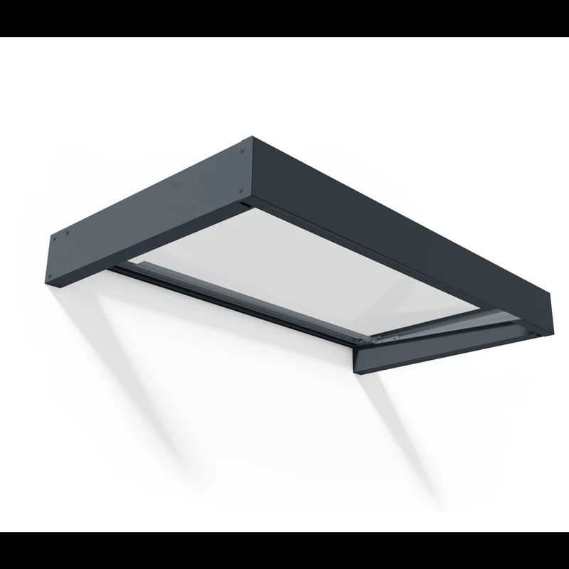 Auvent de porte Sophia 160 x 95 cm gris anthracite – acrylique 4 mm, aluminium, anti UV, sans entretien