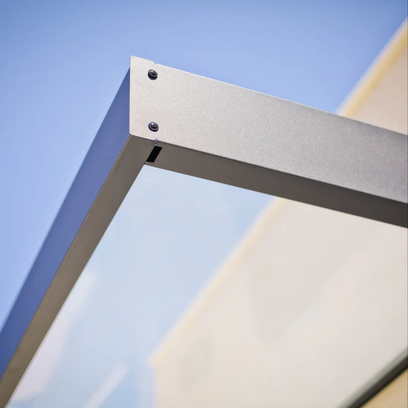 Auvent de porte Sophia 160 x 95 cm gris anthracite – acrylique 4 mm, aluminium, anti UV, sans entretien