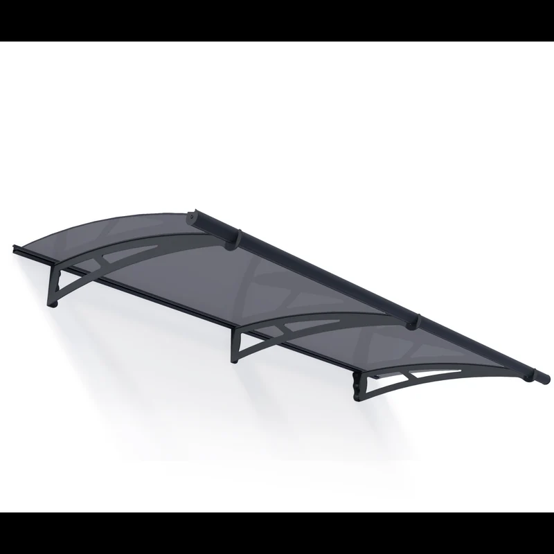 Auvent de porte Aquila 150,5 x 91,5 cm – polycarbonate anti UV, aluminium, gris anthracite