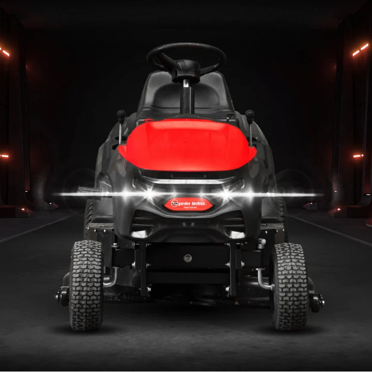Tracteur tondeuse 352 cc – 84 cm, bac 220 L, 5 vitesses, démarrage électrique, LED