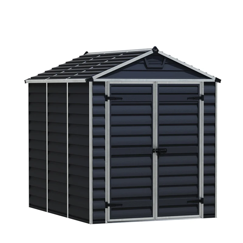 Abri de jardin Skylight 4,2 m² Midnight Grey 185 x 229 cm – polycarbonate aluminium, anti UV, sans entretien