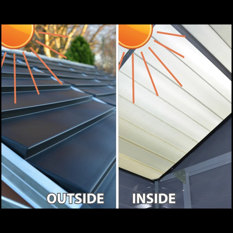 Abri de jardin Skylight 4,2 m² Midnight Grey 185 x 229 cm – polycarbonate aluminium, anti UV, sans entretien