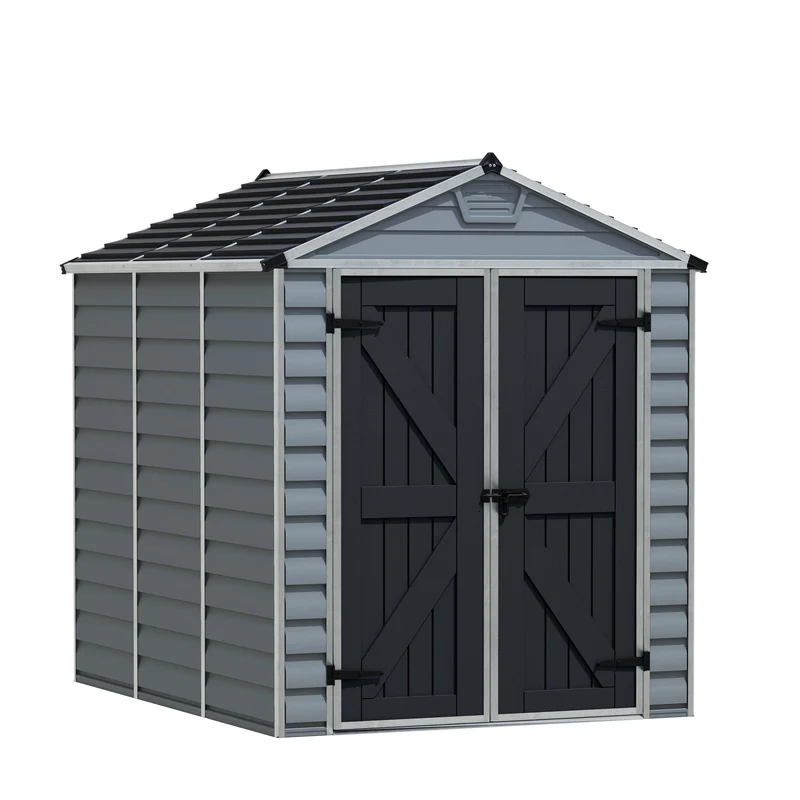 Abri de jardin Skylight 4,2 m² gris 185 x 229 cm – polycarbonate aluminium, anti UV, sans entretien