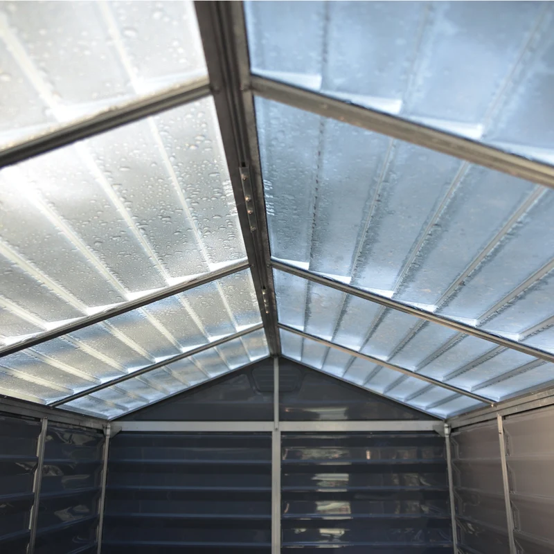 Abri de jardin Skylight 4,2 m² gris 185 x 229 cm – polycarbonate aluminium, anti UV, sans entretien