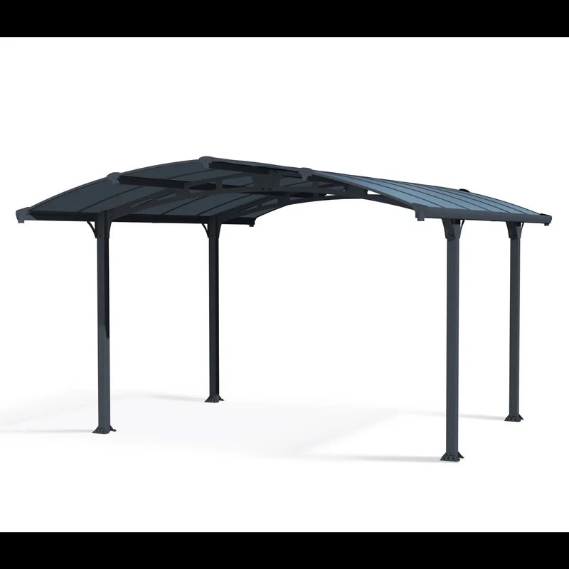 Carport Arcadia 11 m² 3,25 x 2,19 m aluminium anthracite – polycarbonate 6 mm, anti UV, 150 kg/m²