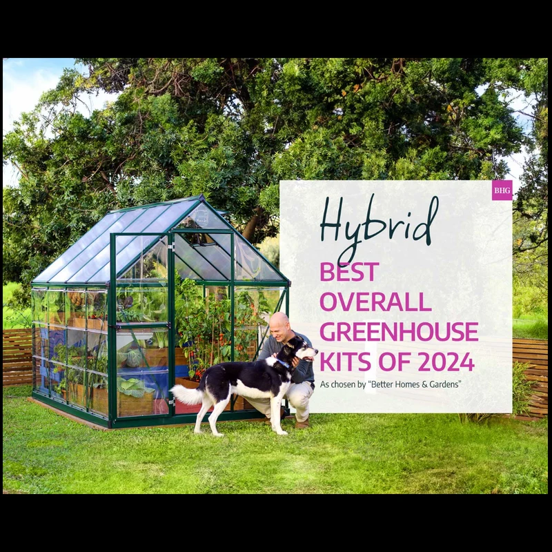 Serre de jardin Hybrid 4,6 m² – vert - polycarbonate double paroi, aluminium, base acier, ventilation, montage facile