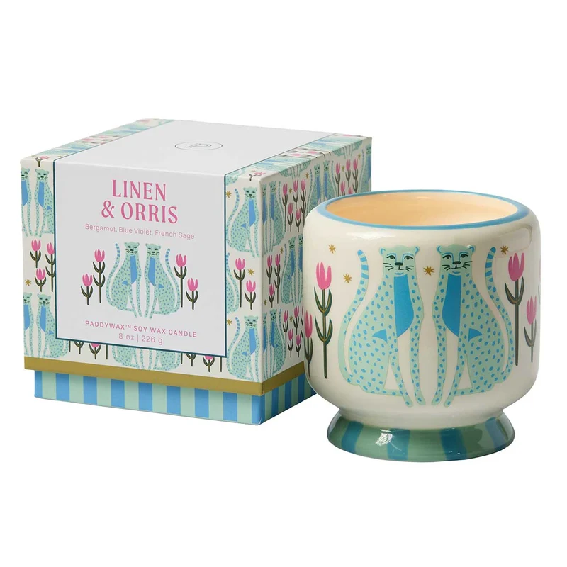 Candela in Ceramica A Dopo Ghepardi Blu 226g Paddywax