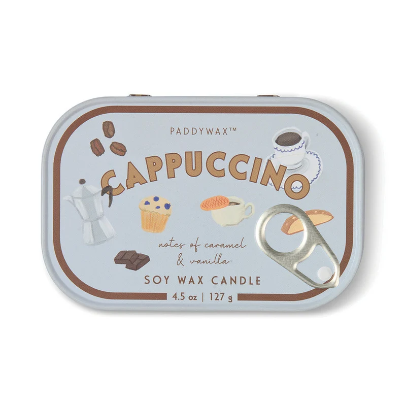 Candela in Latta Bistro Cappuccino Cioccolato e Ciliegia 127g Paddywax
