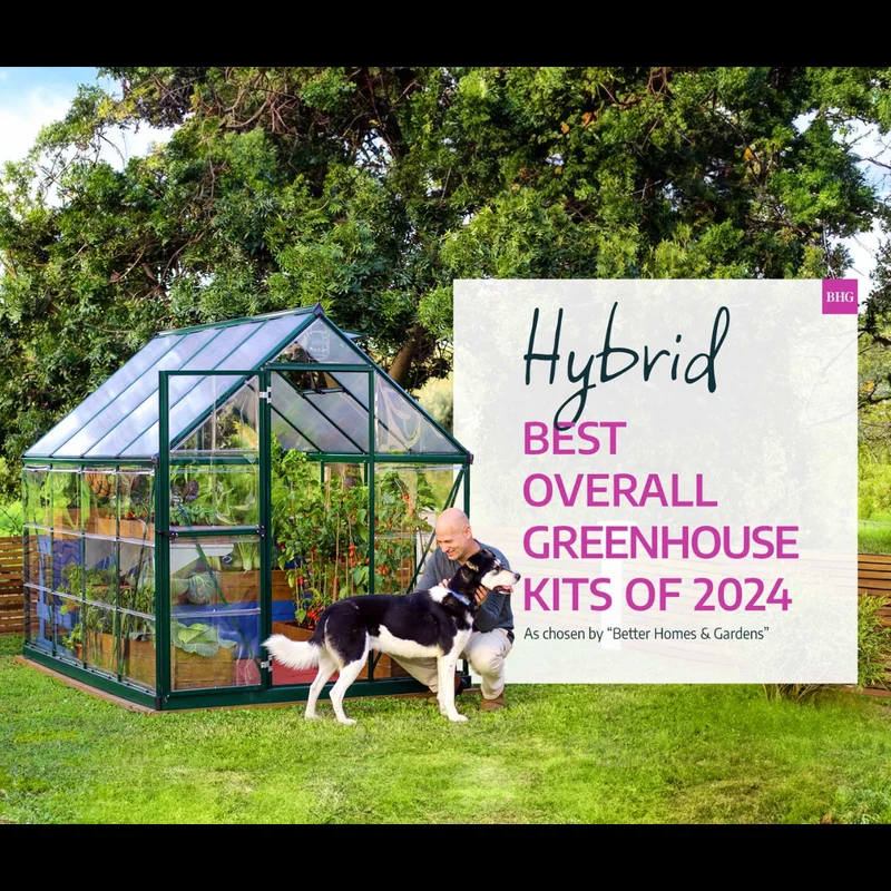 Serre de jardin Hybrid 4,6 m² – argent - polycarbonate double paroi, aluminium, base acier, ventilation, montage facile