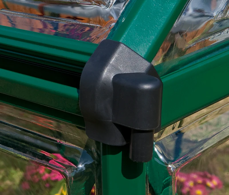 Serre de jardin Harmony 3,4 m² – vert - polycarbonate transparent, aluminium, base acier, ventilation, montage facile