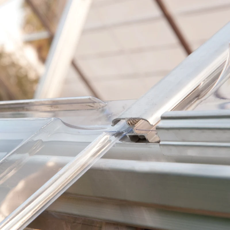 Serre de jardin Harmony 3,4 m² – argent - polycarbonate transparent, aluminium, base acier, ventilation, montage facile