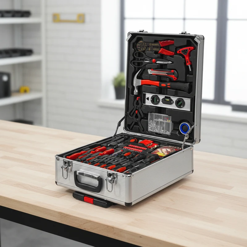 Trolley multi-outils Constructor – kit complet 4 étuis, portable avec roues et poignée télescopique, pour bricolage et entretien