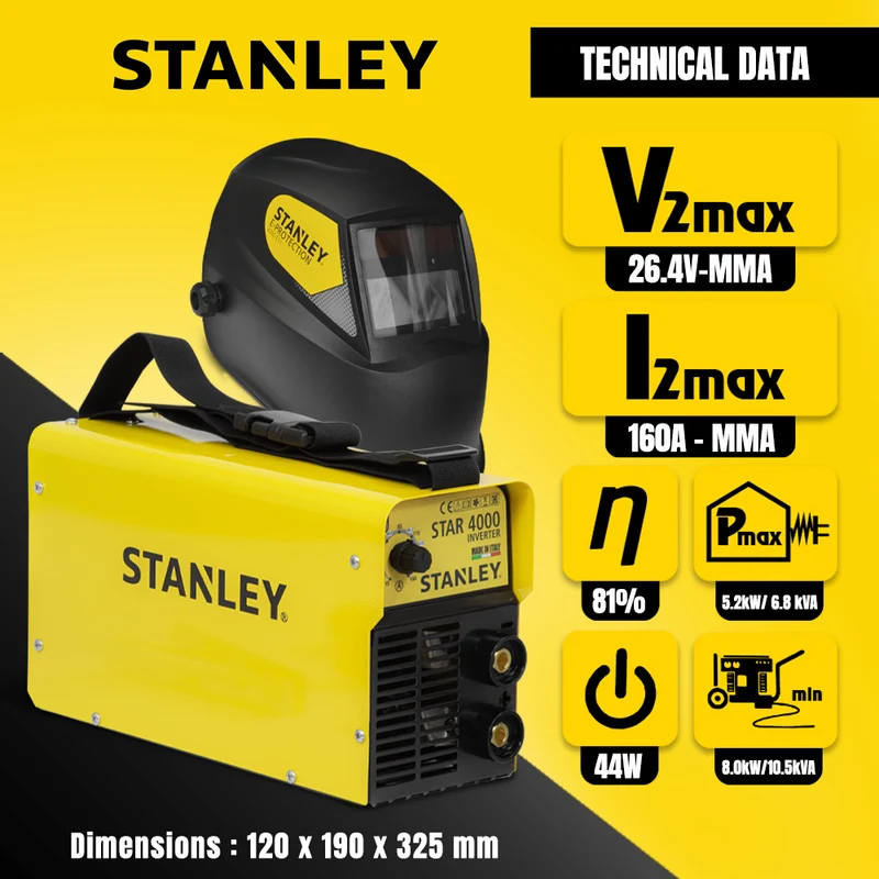 Poste à souder 160 A compact – électrodes 1,6‑4 mm, 230 V, léger, accessoires inclus, IP21S