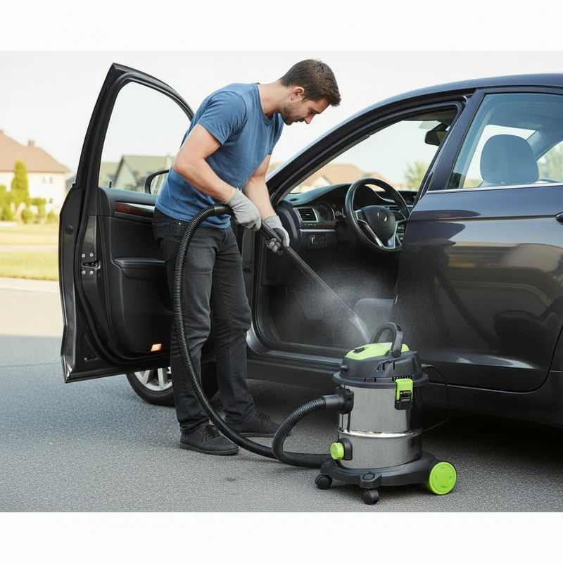 Aspirateur eau et poussière 1400W avec shampouineuse 20L inox