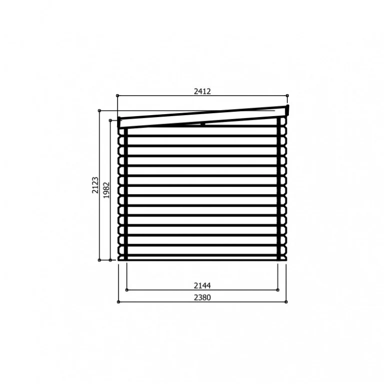 Abri de jardin Riom - 2,98 x 2,38 m - sapin du Nord certifié - toiture plate - double-porte avec fenêtres. -bois imprégné