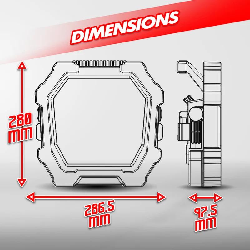 Projecteur LED de chantier 40W 4300 lumens IP54 IK08 – éclairage de travail puissant et portable