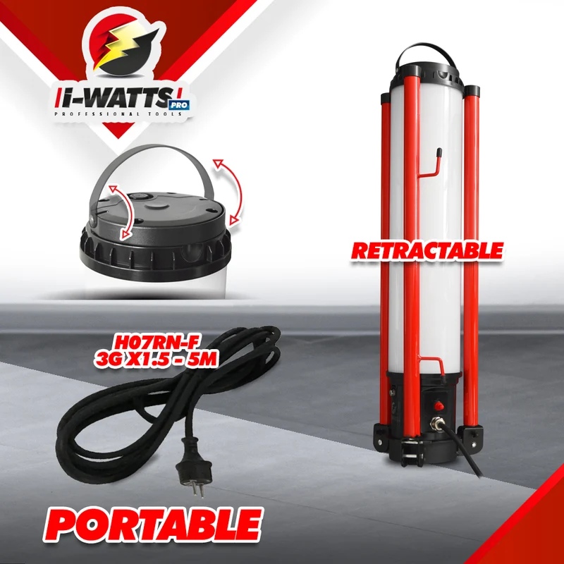 Projecteur LED de chantier 100W sur trépied 360° 10 000 lumens IP54 – éclairage chantier professionnel