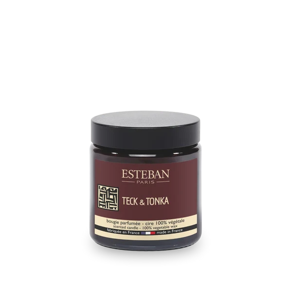 Candela profumata Teak e fava tonka 90g Esteban-Paris