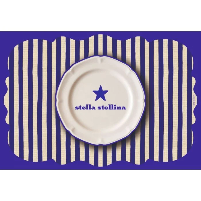 Tovaglietta Sagomata a Righe Blu Stella Stellina 44x30 cm