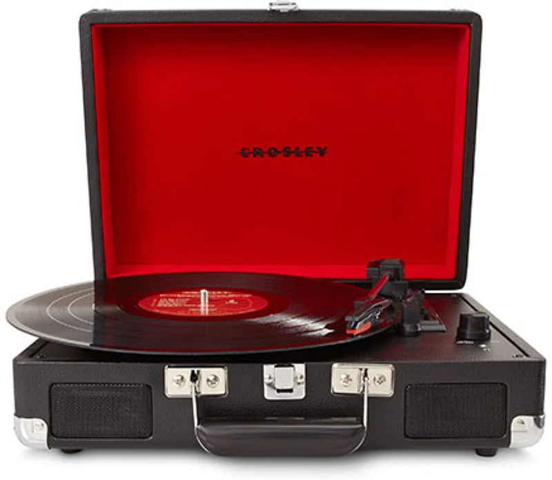 Giradischi a Valigetta Crosley Cruiser Deluxe Nero Interno Rosso