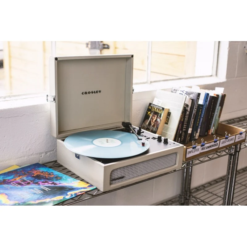 Giradischi a Valigetta 3 Velocità Bluetooth Bianco Sabbia Crosley Voyager Dune