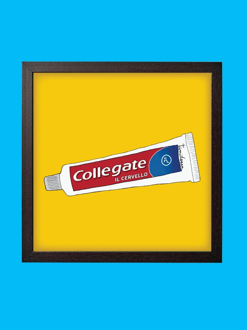 Poster Stampa Artistica Collegate il Cervello 20x20 cm