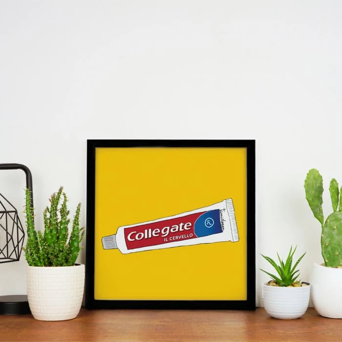 Poster Stampa Artistica Collegate il Cervello 20x20 cm