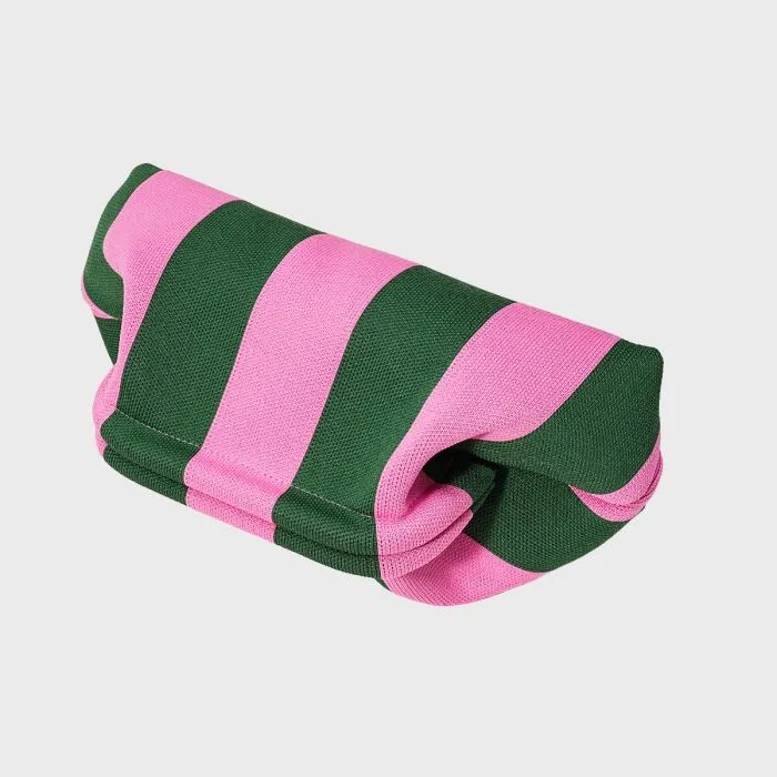 Borsa Pouch a Righe Rosa e Verde 17x32x17,3 cm