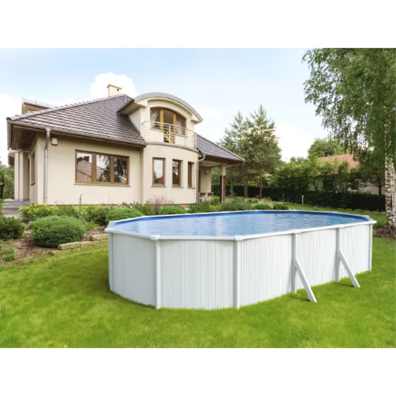 Piscine Saphir 7,90 x 4,85 m – Rectangulaire – 33 m³ – Acier galvanisé ondulé et prélaqué