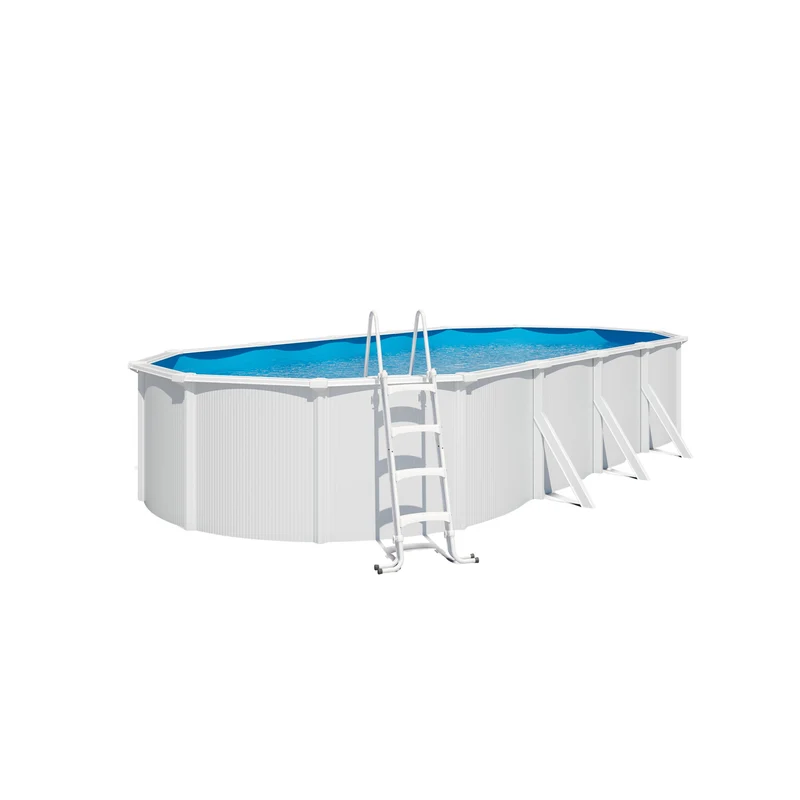 Piscine hors sol Saphir 7,60 x 3,90 m – Rectangulaire – 26 m³ – Acier galvanisé ondulé et prélaqué
