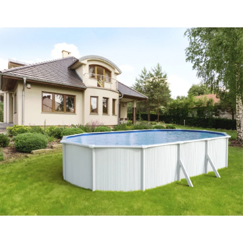 Piscine métal Saphir 6,35 x 3,90 x 1,20 m – 21 m³ – Acier galvanisé laqué blanc