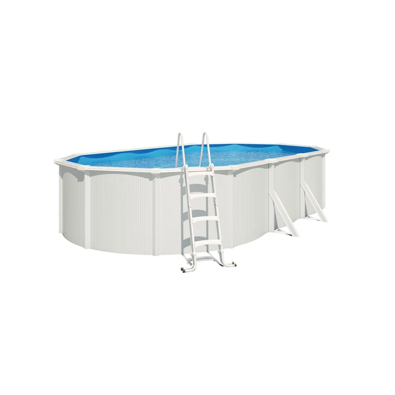 Piscine métal Saphir 6,35 x 3,90 x 1,20 m – 21 m³ – Acier galvanisé laqué blanc