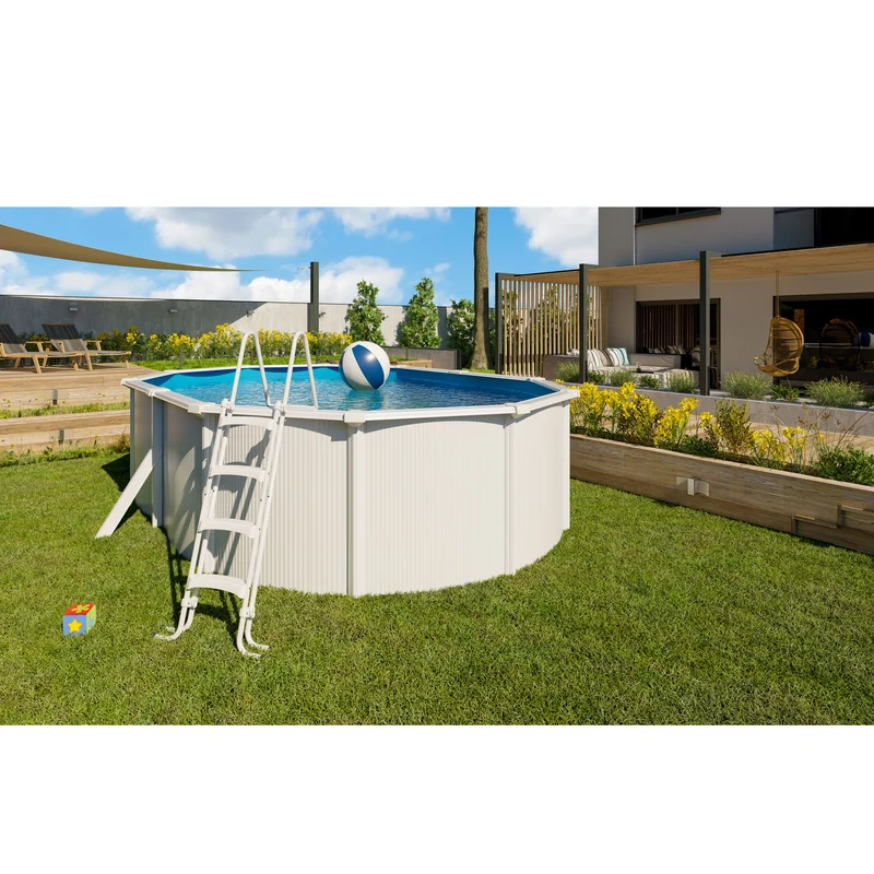Piscine hors-sol métal Saphir 5,15 x 3,90 x 1,20 m – 16 m³ – Acier galvanisé ondulé et prélaqué