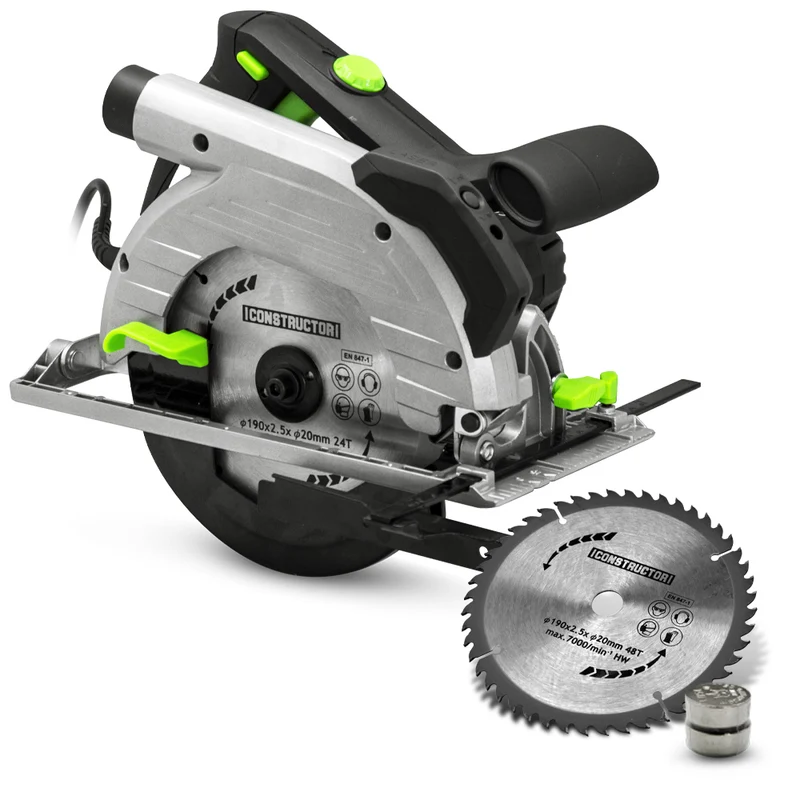 Scie circulaire 1350W – 190 mm – laser de guidage – vitesse variable – coupe précise et puissante