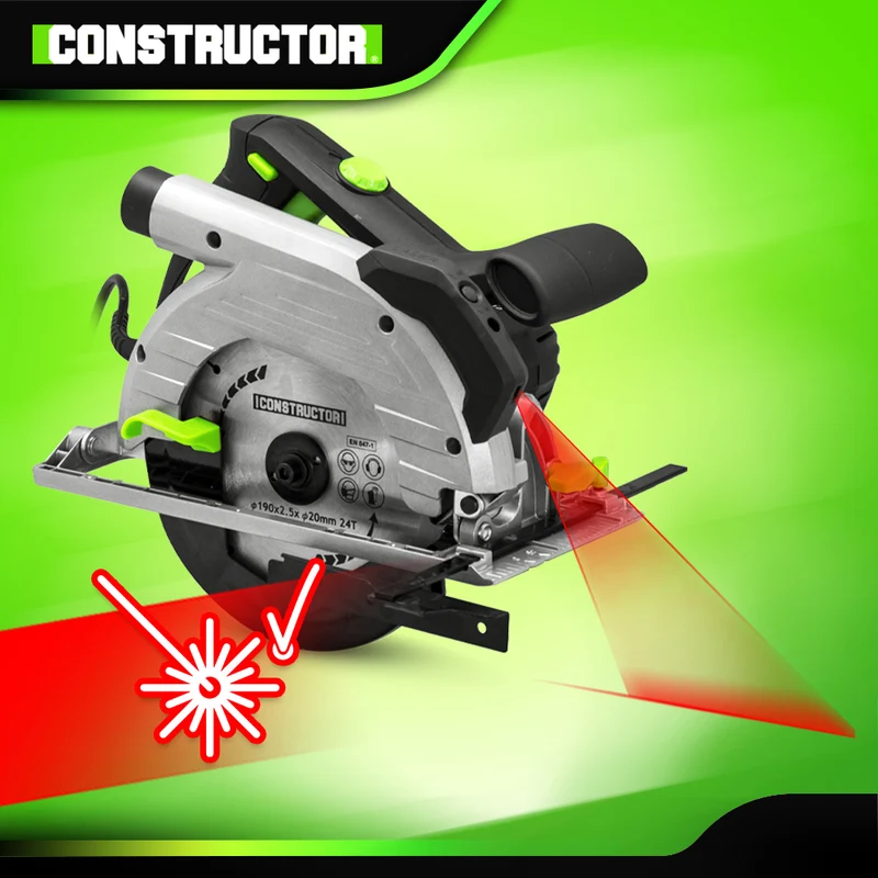 Scie circulaire 1350W – 190 mm – laser de guidage – vitesse variable – coupe précise et puissante