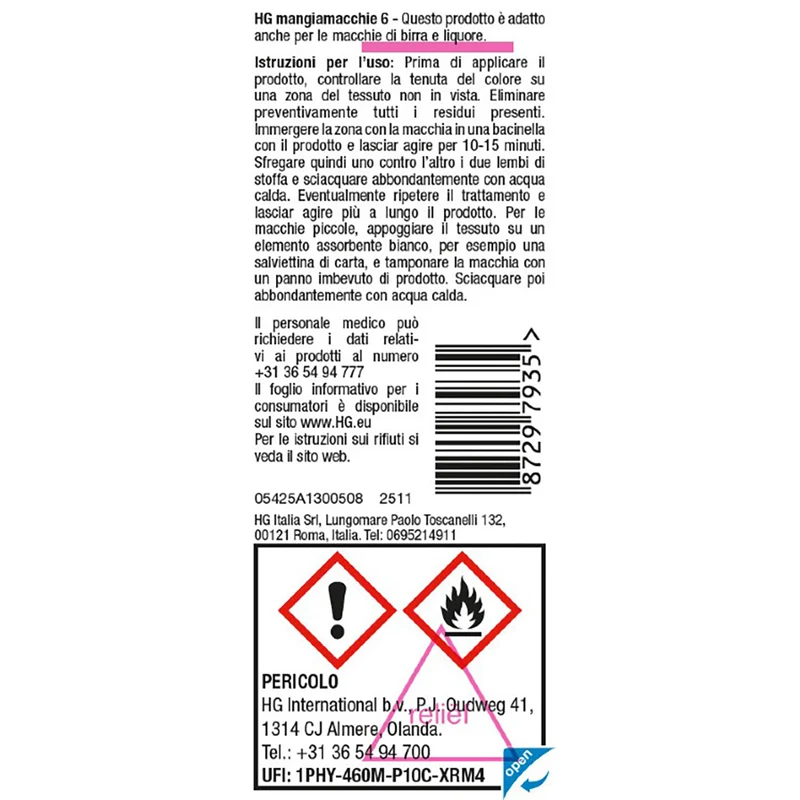 HG Mangiamacchie n. 6 per Inchiostro e Coloranti 50ml