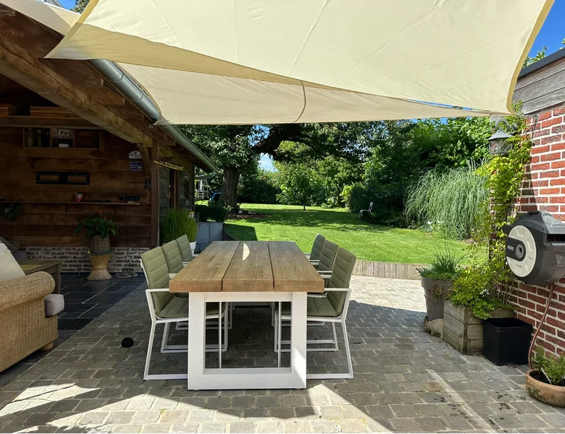 Voile d’ombrage triangulaire - 3,6 m – Crème – PE 180g/m² – Protection UV 90%