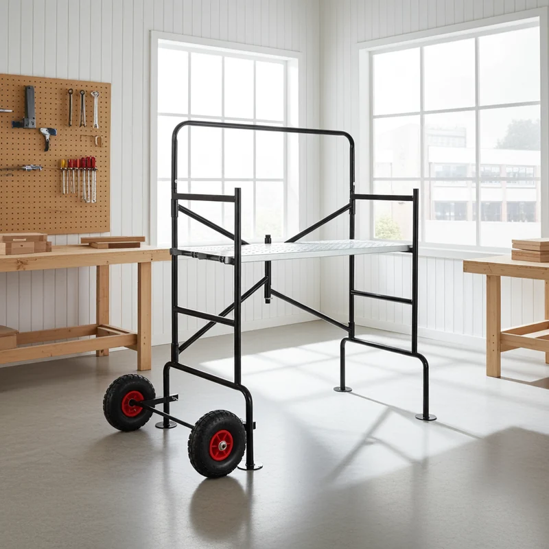 Échafaudage domestique pliable – Hauteur max. 2,80 m, plateforme réglable