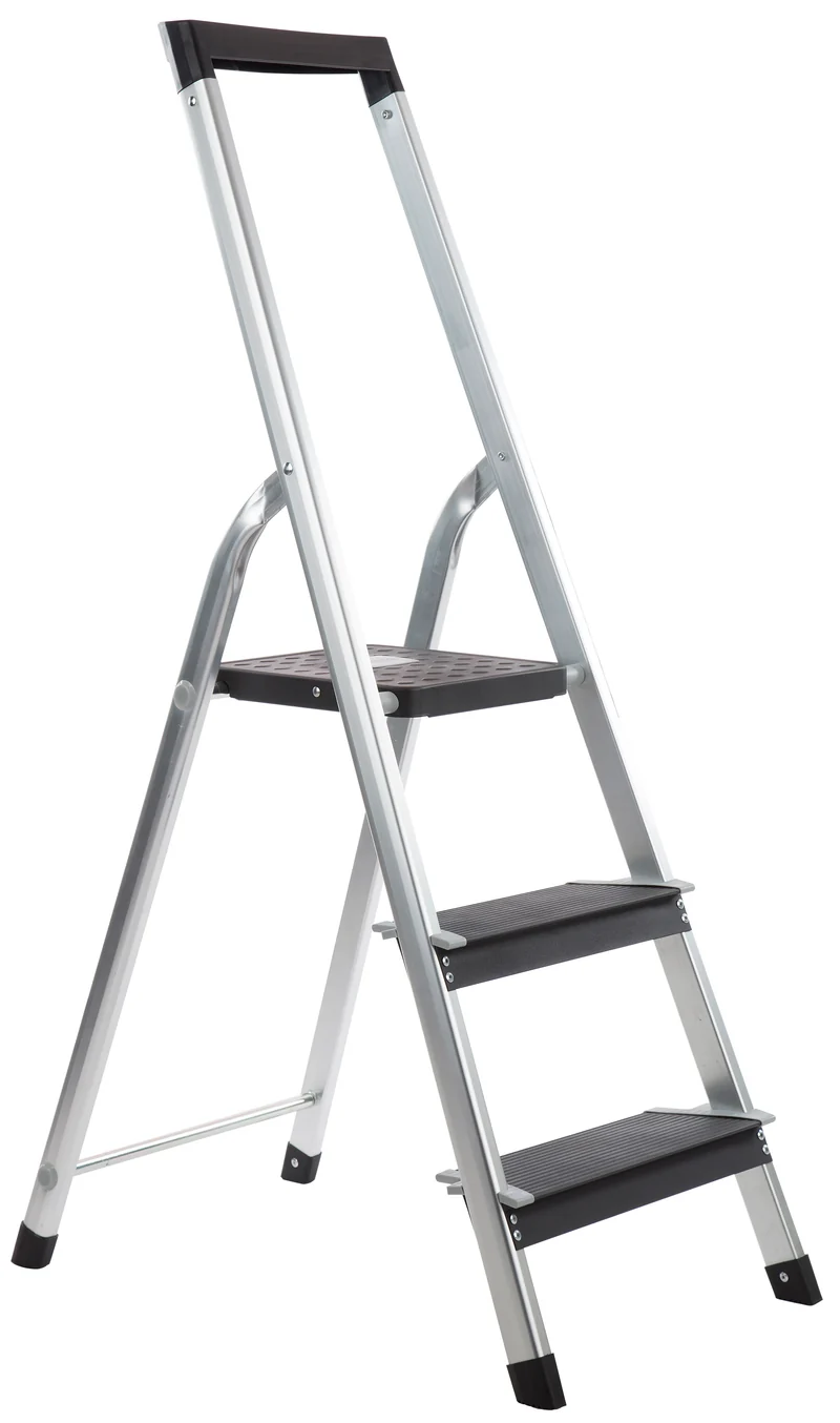 Escabeau 3 marches aluminium léger avec marches larges 12 cm – Confort et hauteur jusqu’à 2,6 m