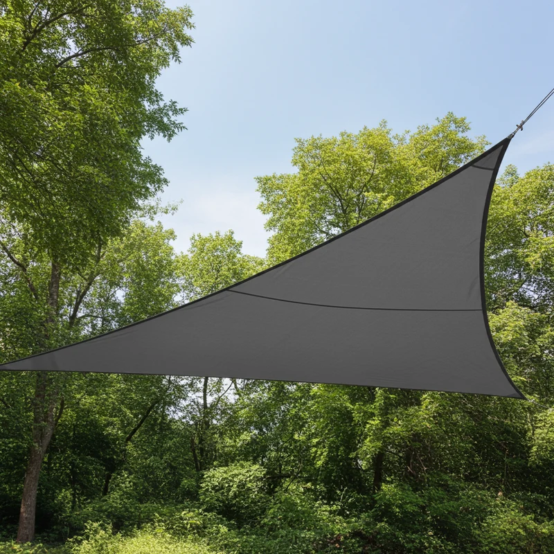 Voile d’ombrage triangulaire- 3,6x3,6x3,6 m - gris foncé – PE 180g/m² – Anti-UV 90%