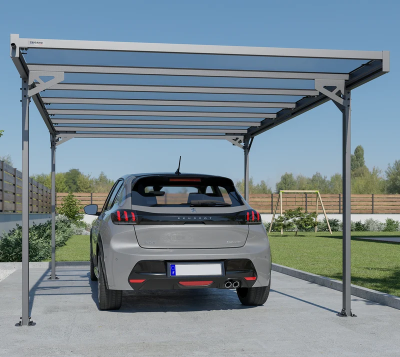 Carport aluminium 15,73 m² - Polycarbonate - Fabrication française - Résistant neige et vent