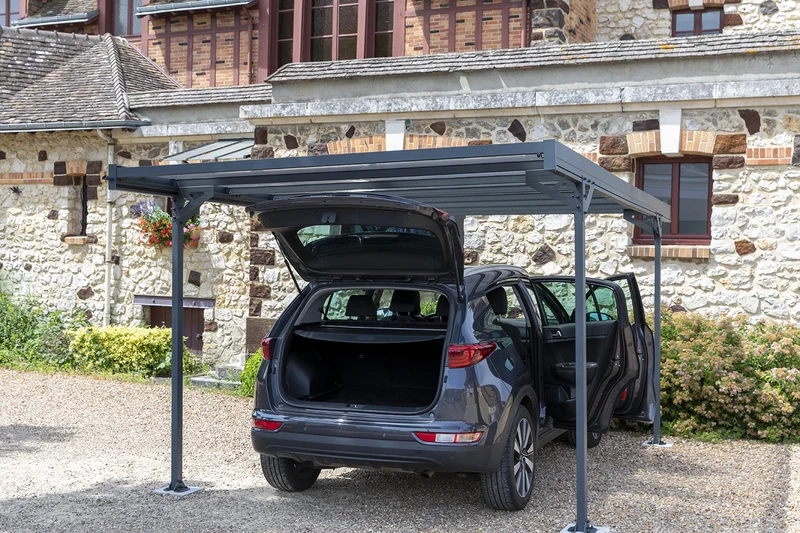 Carport aluminium 15,73 m² - Polycarbonate - Fabrication française - Résistant neige et vent