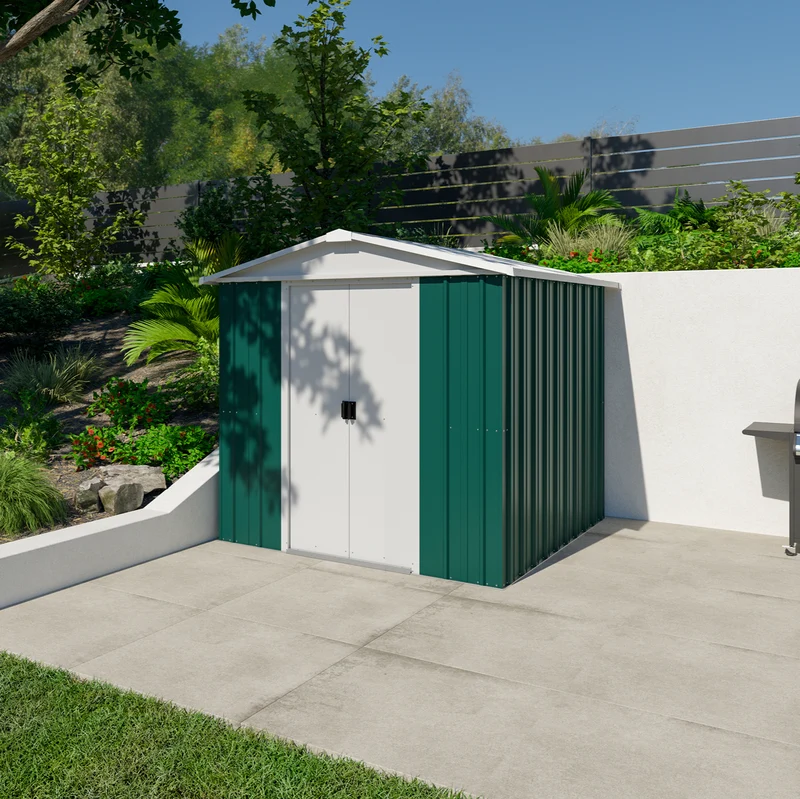 Abri de jardin métal Northdale - 2,02 x 2,17 x 1,89 cm - double- porte coulissante - robuste, spacieux et sans entretien