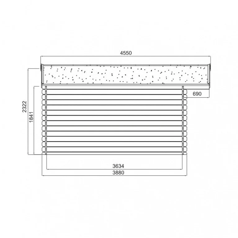 Abri de jardin Linz - 3,88 x 3,88 m - sapin du Nord certifié - double-porte avec fenêtres - bois imprégné