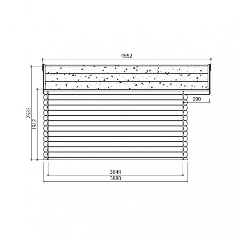Abri de jardin Zürich - 5,08 x 3,88 m - sapin du Nord certifié - double-porte avec fenêtres