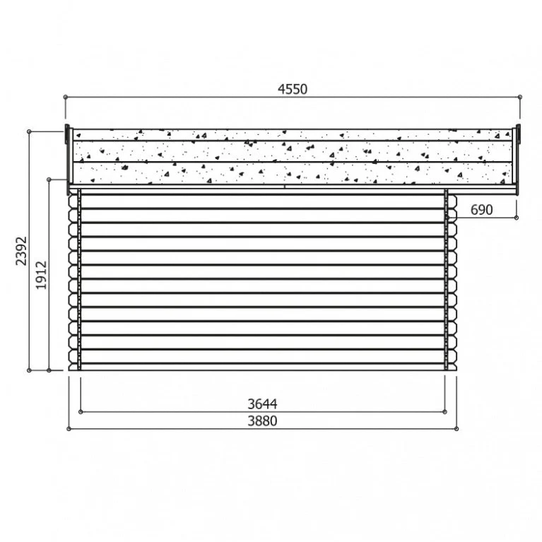 Abri de jardin Visp - 4,18 x 3,88 m - sapin du Nord certifié - double-porte avec fenêtres