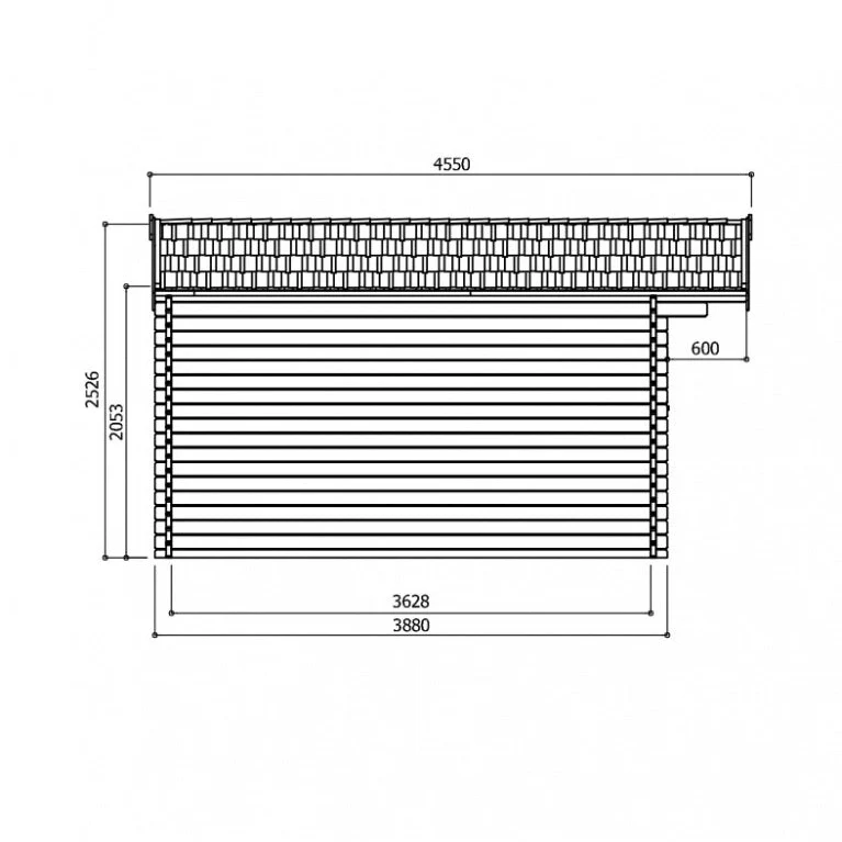 Abri de jardin Tignes - 4,18 x 3,88 m - sapin du Nord certifié - double-porte avec fenêtres - bois imprégné
