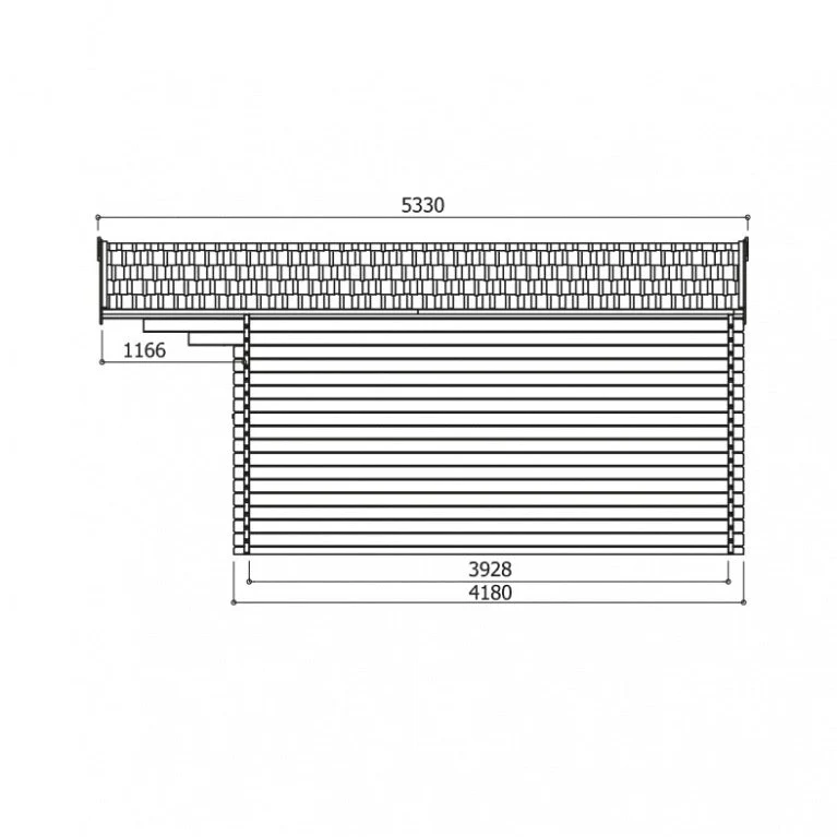Abri de jardin Chambery - 4,78 x 4,18 m - sapin du Nord certifié - double-porte avec fenêtres - bois imprégné