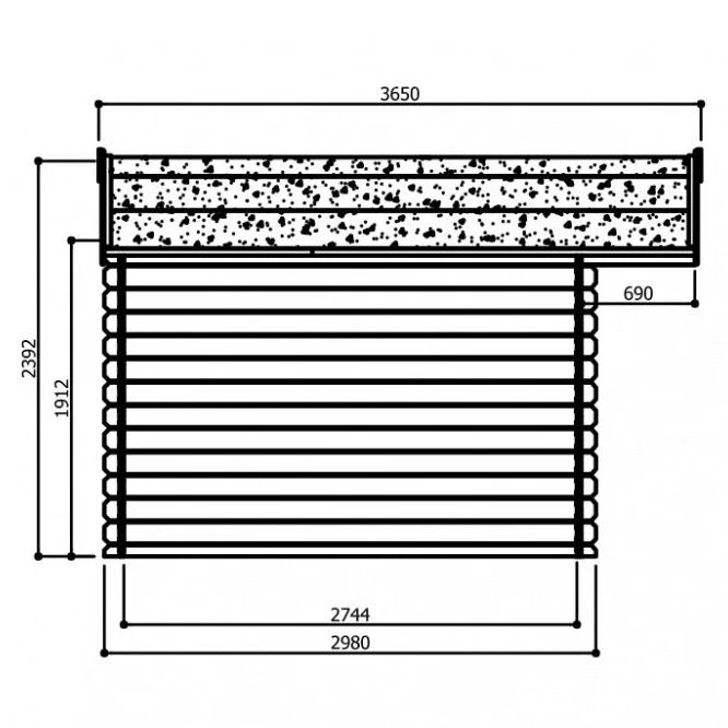 Abri de jardin Niort- traité - 4,18 x 2,98 m - sapin du Nord certifié - double-porte avec fenêtres - bois imprégné